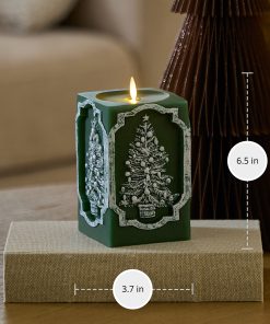 Holiday Green Tree Vignette Flameless Candle