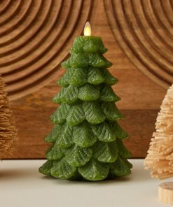 Chalky Green Holiday Tree Flameless Candle