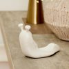 White Speckled Ceramic Snail Candle Holder for Spring Flameless Candle Spheres