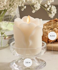 Snow White Flameless Candle Rose Bud
