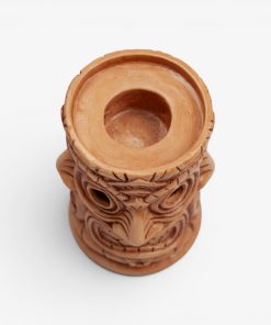 Golden Oak Wraparound Tiki Candle Holder