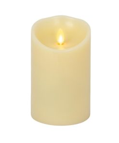 Ivory Flameless Candle Pillar - Scallop Top - 3.5