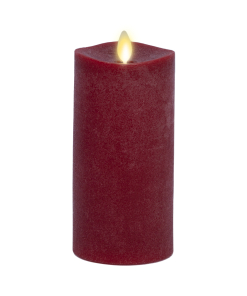 Chalky Red Flameless Candle Pillar