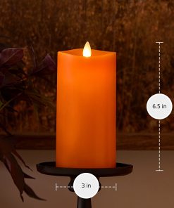 Russet Orange Flameless Candle Pillar