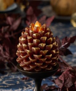 Metallic Cappuccino Flameless Candle Pinecone