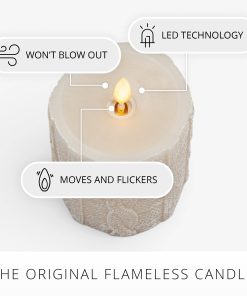 White Swan Sweater Knit Flameless Candle Pillar