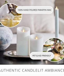 Dazzling White Glitter Flameless Candle Taper