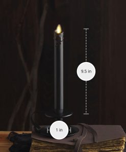Black Wax Drip Flameless Candle Taper