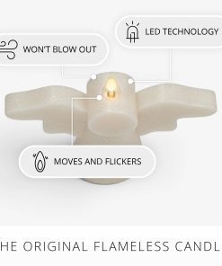 White Swan Glitter Angel Flameless Candle