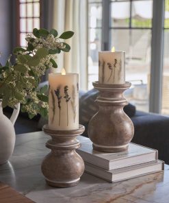 Flameless Embedded Lavender & Rosemary Candle Pillar - Recessed Top