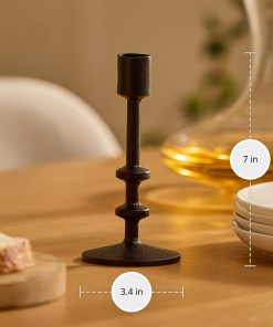 Black Wrought Iron Modern Taper Holders