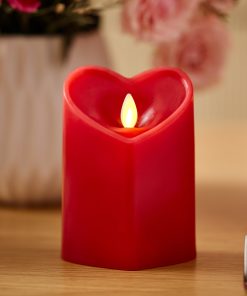 True Red Flameless Candle Heart Pillar