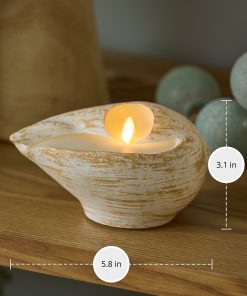 White Melo Shell Flameless Candle