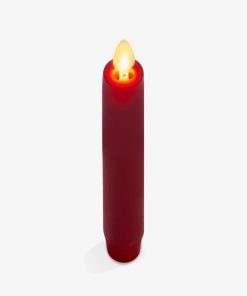 Burgundy Flameless Candle Tapers - Flat Top - 6.75