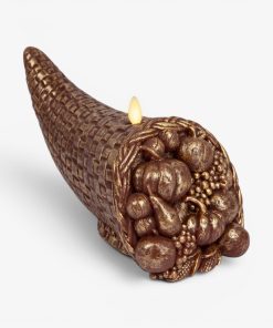 Metallic Cappuccino Flameless Candle Cornucopia
