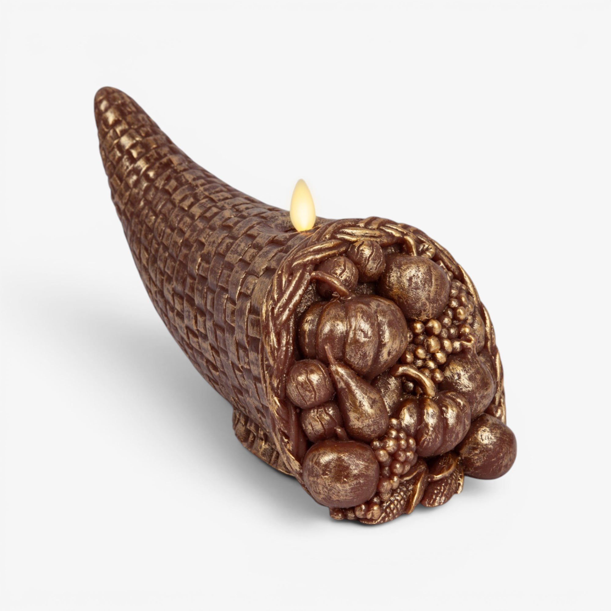 sm-image-b4e761b5bb2884dcb329a655 Metallic Cappuccino Flameless Candle Cornucopia