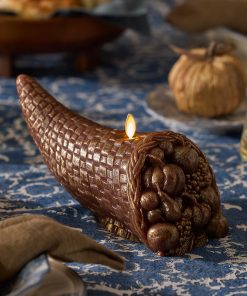 Metallic Cappuccino Flameless Candle Cornucopia