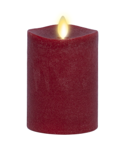 Chalky Red Flameless Candle Pillar