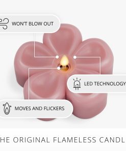 Blooming Mauve Flower Flameless Candle Tealight