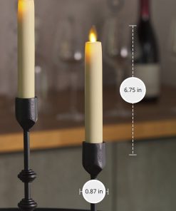 Ivory Flameless Candle Tapers - Flat Top - 6.75
