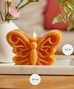 Sunlit Honey Flameless Candle Butterfly