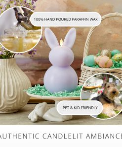 Gentle Lavender Flameless Candle Easter Bunny Rabbit