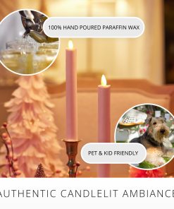 Rose Tan Flameless Candle Tapers - Set of 2