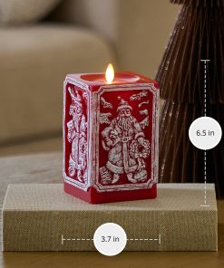 Holiday Red Santa Vignette Flameless Candle