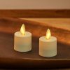 Set of 2 Pearl Ivory Flameless Candle Tealights - Extended Battery Life