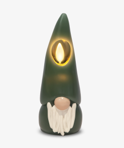 Green Flameless Candle Gnome