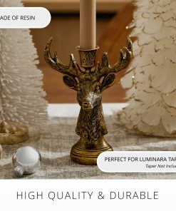 Brass Reindeer Taper Holder