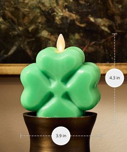 Classic Green Flameless Candle Clover