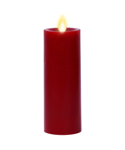 Burgundy Flameless Candle Slim Pillar