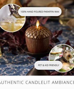 Metallic Cappuccino Flameless Candle Acorn