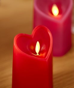 True Red Flameless Candle Heart Pillar