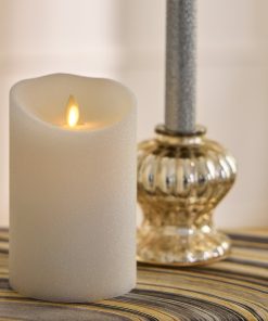 Dazzling White Glitter Flameless Candle Pillars