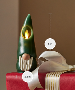 Green Flameless Candle Gnome