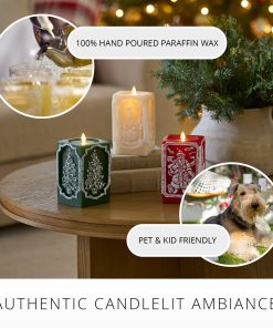 Holiday Green Tree Vignette Flameless Candle