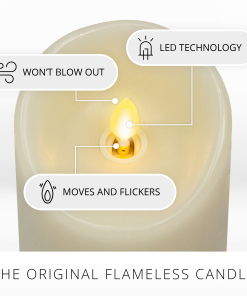Ivory Flameless Candle Pillar - Scallop Top - 3.5