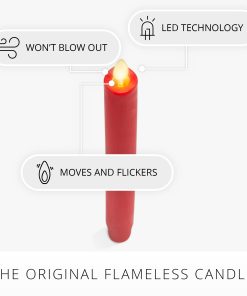 True Red Flameless Candle Taper