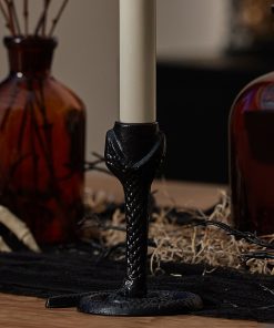 Black Wrought Iron Snake Taper Holder