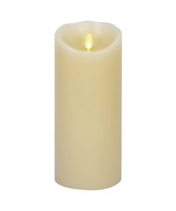 Ivory Flameless Candle Pillar -Scallop Top - 4