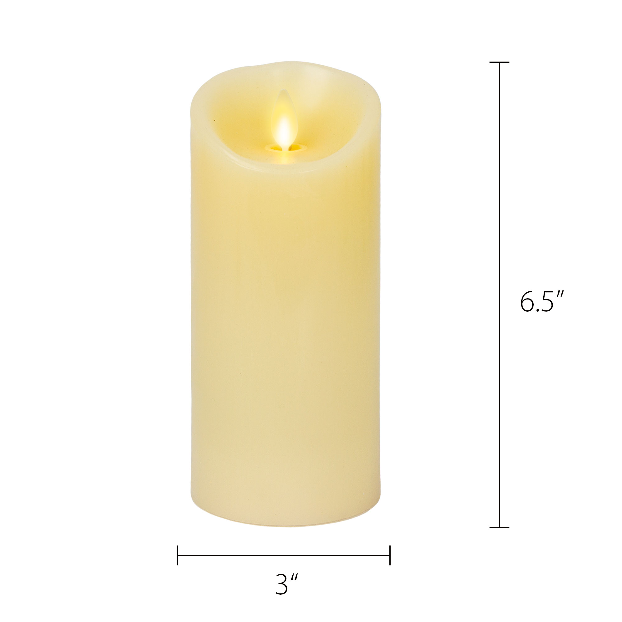 sm-image-bc99cec8ae4cc59dc161df5d Ivory Flameless Candle Pillar - Scallop Top Vanilla Scented - 3” Width