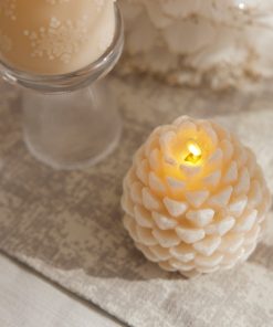 White Swan Flameless Candle Pinecone