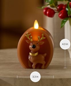 Brown Sugar Reindeer Flameless Candle Ornament