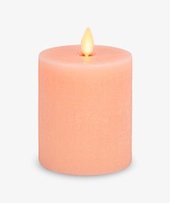 Chalky Linen Mellow Peach Flameless Candle Pillar