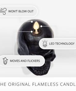 Black Small Flameless Candle Skull
