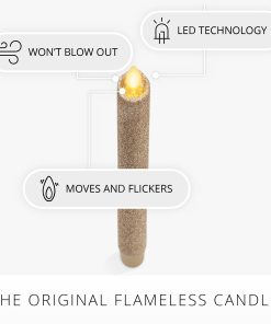 Champagne Glow Glitter Flameless Candle Taper