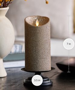 Champagne Glow Glitter Flameless Candle Pillars