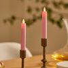 Saga Rose Flameless Candle Tapers - Flat Top - 6.75" Height - Set of 2